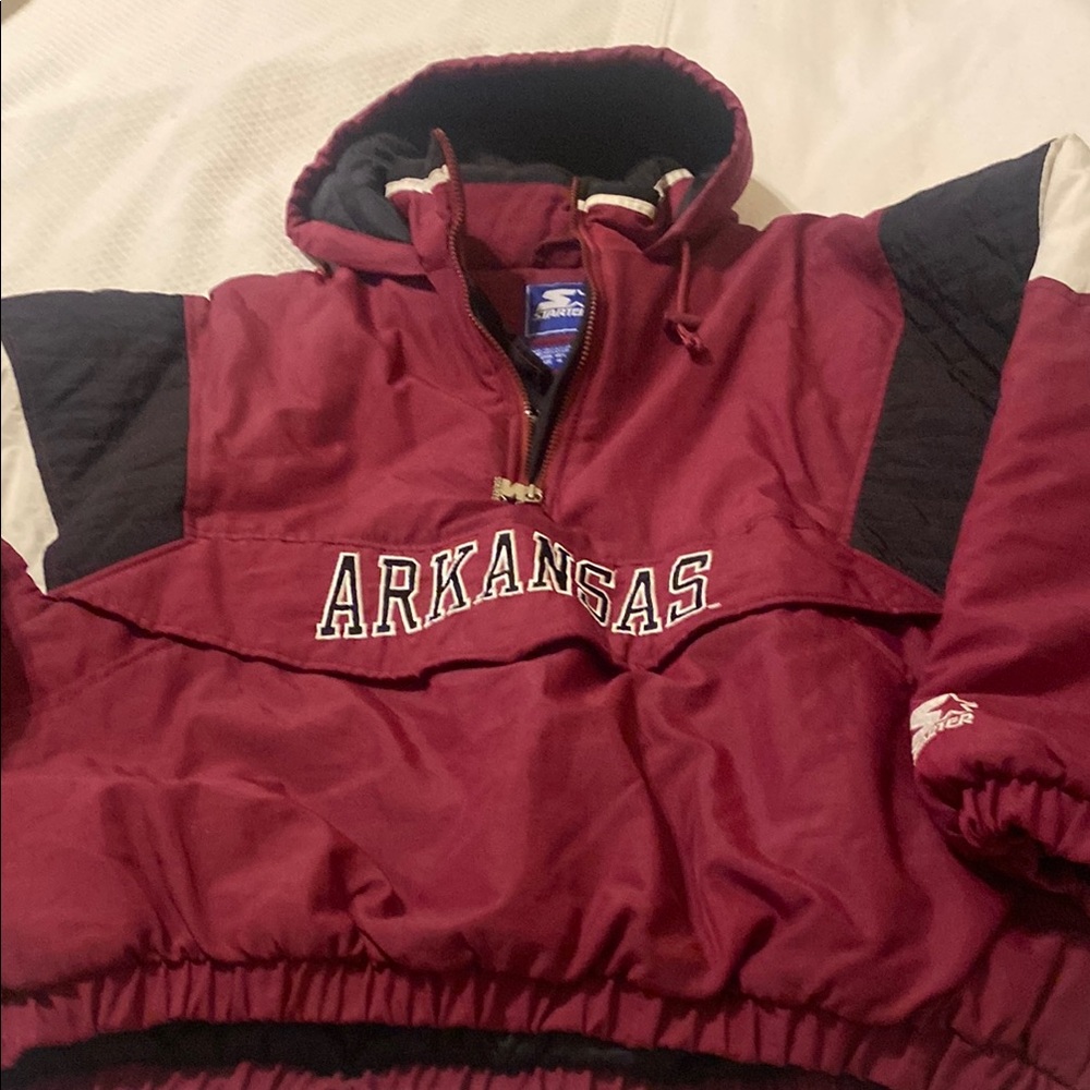 STARTER Arkansas Maroon and Black Pullover